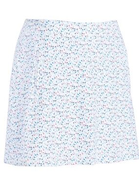 NWOT G/FORE White A-Line Skirt with Blue and Pink Micro Floral Print Size XS